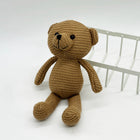 25cm Yarn Knitted Animal Dolls - Handcrafted Bear, Fox, & Puppy Plush Toys