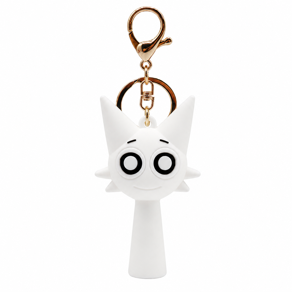 Wenda Sprunki Keychain – White Silicone Character Bag Charm & Backpack Pendant