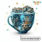 Whimsical Teacup Village Wooden Puzzle - Exquisite Handicraft Decor