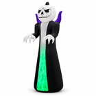 12FT Giant Halloween Inflatable Grim Reaper Pumpkin Flame LED viewed three-quarter left on white