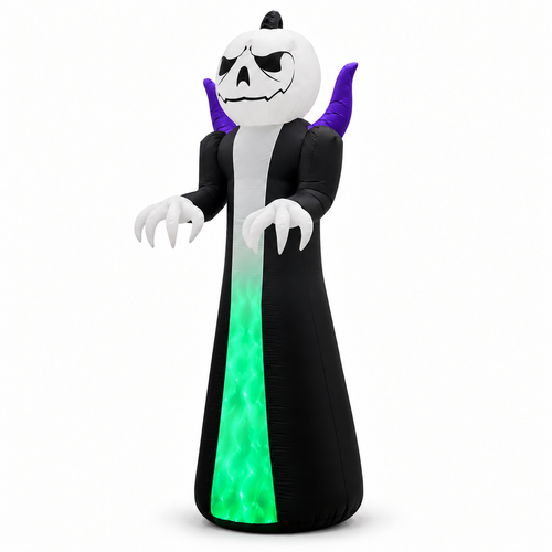 12FT Giant Halloween Inflatable Grim Reaper Pumpkin Flame LED - alternate view
