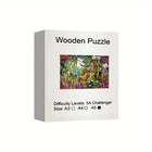 Wild Animal Kingdom Wooden Jigsaw Puzzle Unique Animal Shaped Pieces