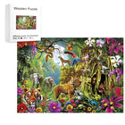 Wild Animal Kingdom Wooden Jigsaw Puzzle Unique Animal Shaped Pieces