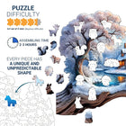 Winter Treehouse Wooden Jigsaw Puzzle Unique Animal Shaped Pieces Snowy Forest Art