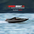 The sleek orange and black WL912-A RC racing watercraft designed for 35KM/H speed.
