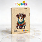Wooden Dog Puzzle - Dachshund Jigsaw | Stress-Relief Gift (107-201 PCS) | Toylvia™