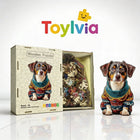 Wooden Dog Puzzle - Dachshund Jigsaw | Stress-Relief Gift (107-201 PCS) | Toylvia™