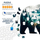 Woodland Bear Silhouette Wooden Jigsaw Puzzle Unique Wildlife Art Puzzle