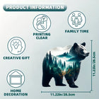 Woodland Bear Silhouette Wooden Jigsaw Puzzle Unique Wildlife Art Puzzle