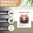 Year of the Dragon Wooden Jigsaw Puzzle Unique Animal Shaped Pieces Mythical Dragon Art