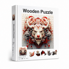 Year of the Dragon Wooden Jigsaw Puzzle Unique Animal Shaped Pieces Mythical Dragon Art