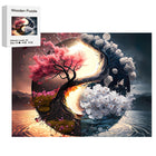 Tree of Life Yin Yang Wooden Puzzle for Adults – Sun & Moon Art Jigsaw