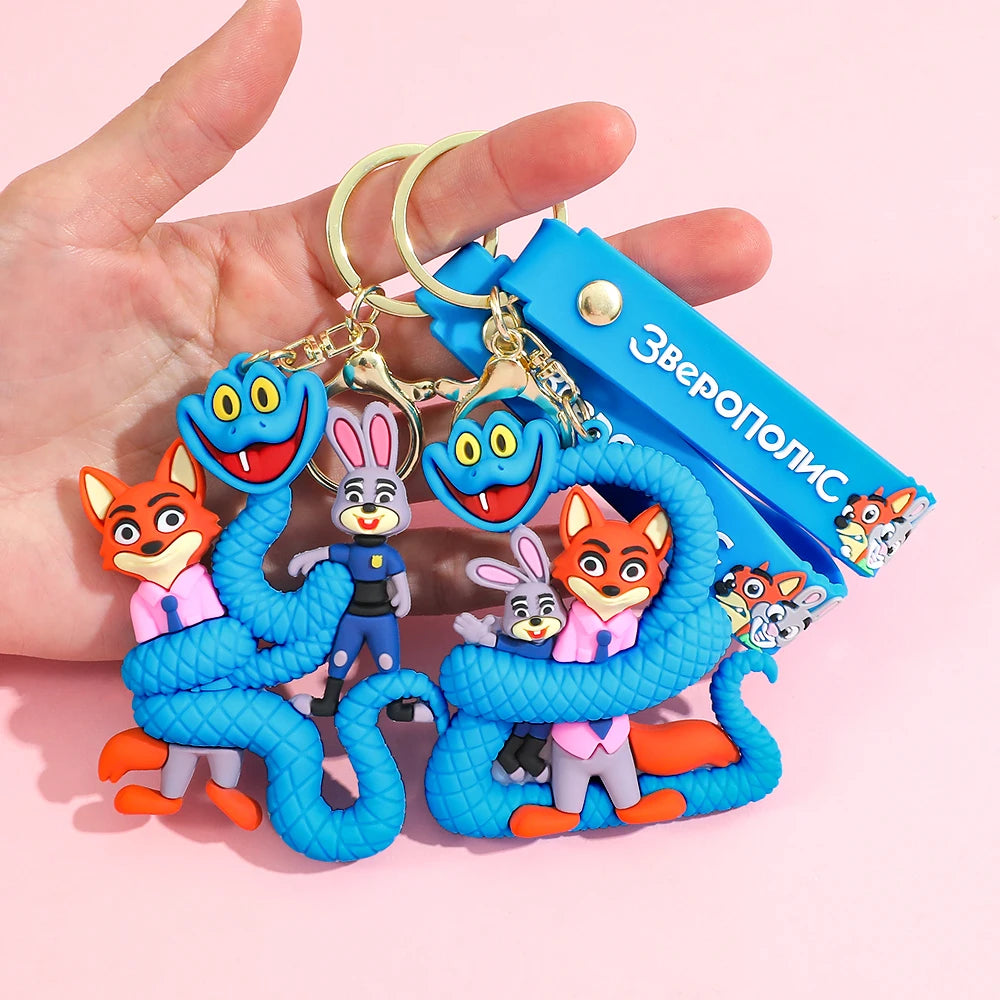 Zootopia Cute Blue Snake PVC Keychain – Cartoon Character Backpack Charm | Toylvia™ Secondary image