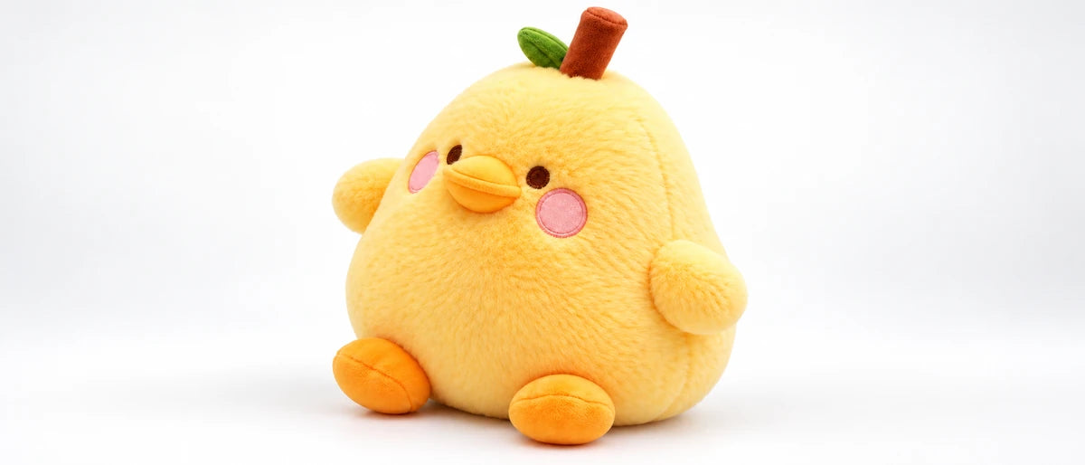 Pear Plush Toy Cute Fruit Yellow Duck Stuffed Animal Cushion