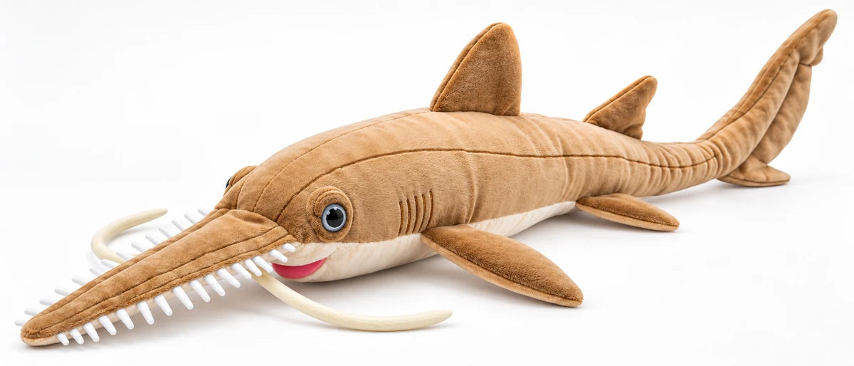 Long-Snouted Sawshark Plush Toy 70cm Realistic Marine Stuffed Animal