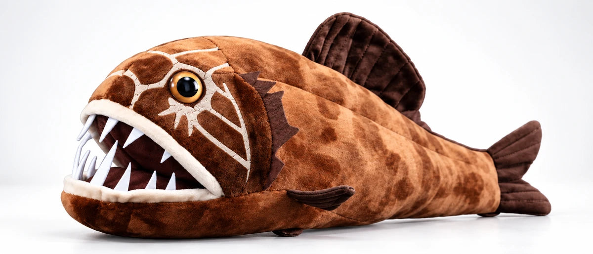 36CM Angled-Body Golden-Eyed Grouper Plush Toy Sea Animal